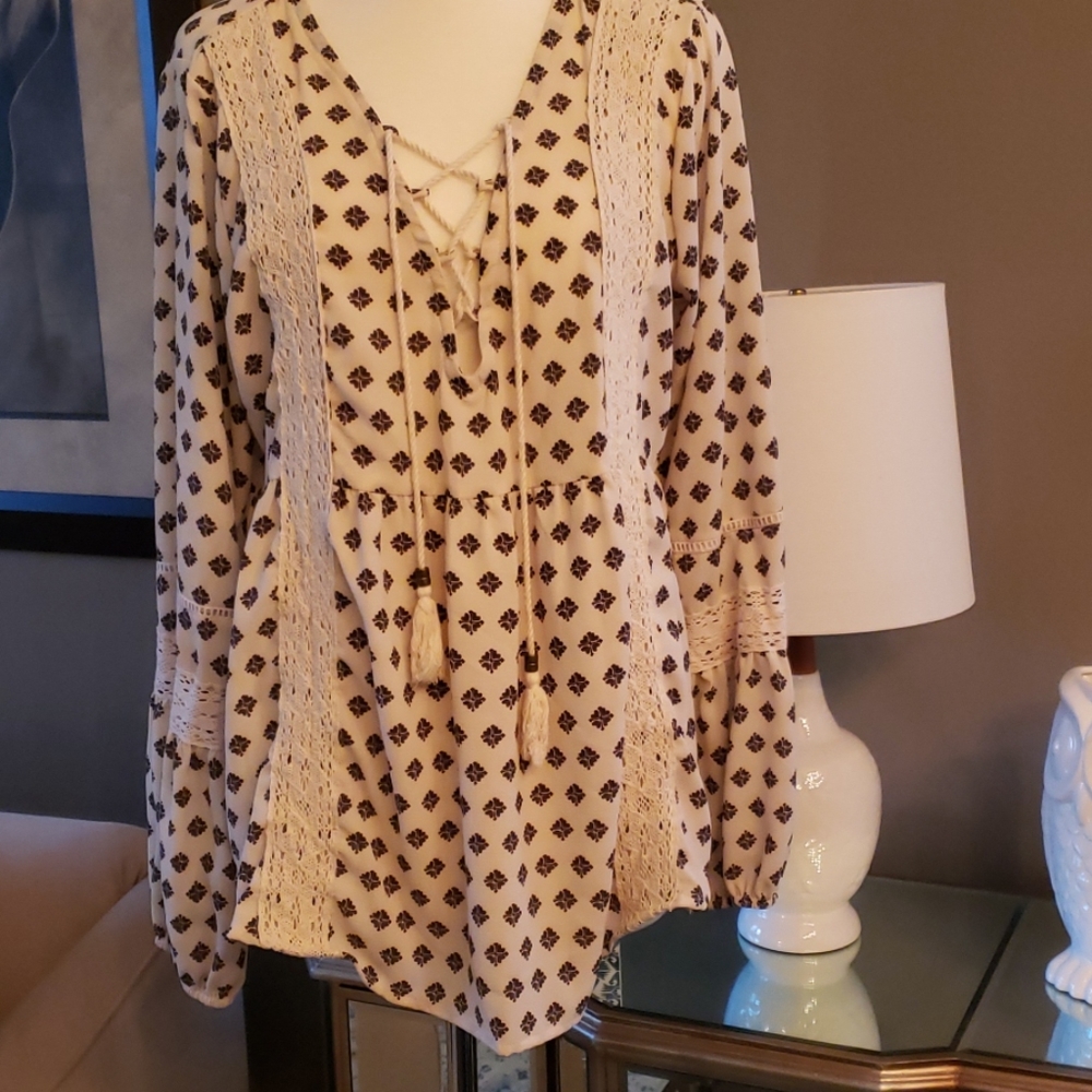 Boho top. XL long sleeve